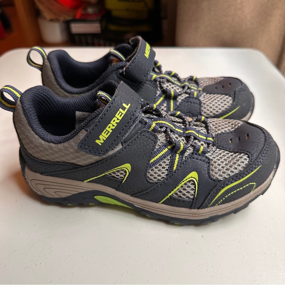 Merrell Kids' Charcoal and Lime Sneakers, 13.5W